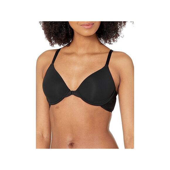 Natori Lush Front Close Contour Underwire Women's Bra Black 30C NWT - Picture 1 of 3